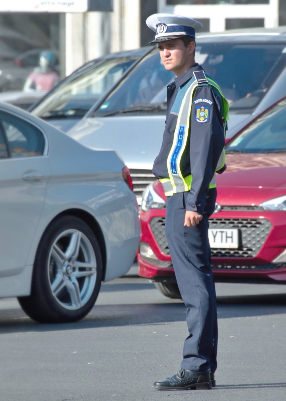 Policeman at an intersection